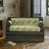Floral Velvet Chenille 52" Loveseat Sofa with Removable Compression
