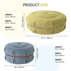 Round Upholstered Pouf Mat Multifunctional Cushion