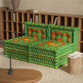 3-in-1-Schlafsofa aus Samt mit Retro-Blumenmuster