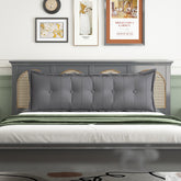 Rechteckiges Kopfteilkissen zur Rückenstütze aus Baumwolle – Grau