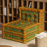 3-in-1-Schlafsofa aus Samt mit Retro-Blumenmuster