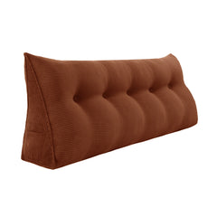 Triangular Reading Pillow Large Bolster Headboard Corduroy-Coffee