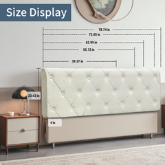 Diamond Lattice Suede Composite Upholstered Headboard Compression