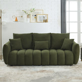 82" Premium Teddy fabric Sofa with 3 Back Pillows and 3 back Cushions Solid Wood Frame Sofa