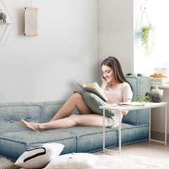 Square Floor Sitting Pillow Linen Grey