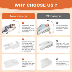H-Shaped Side Sleeper Pillow with Arm Hole