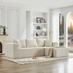 106" Cloud Sectional Couch L-Shape 3Seat,Plush Corduroy