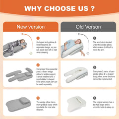 H-Shaped Side Sleeper Pillow with Arm Hole