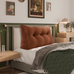 Triangular Reading Pillow Large Bolster Headboard Corduroy-Coffee