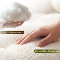 Upholstered Headboard Pillow with Straps Queen,White