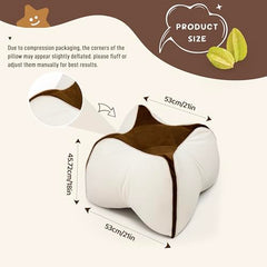 Daneey Starfruit Back Pillow for Reading & Relaxing – Freestanding Reading Pillow for Couch, Bed, or Floor – Ergonomic Back Support Cushion with Soft Chenille Fabric and Firm Foam Core