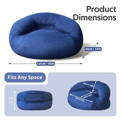 Bean Bag Chair for Adults, Giant Bean Bag, 4 Foot, Navy Blue