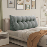 Dreieckiges Lesekissen, großes Nackenrollen-Kopfteil, Cord-Grau