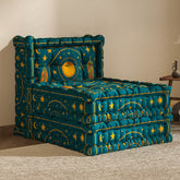 Blaues 3-in-1-Schlafsofa aus Samt