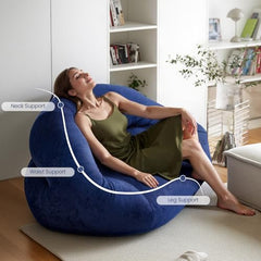 Bean Bag Chair for Adults, Giant Bean Bag, 4 Foot, Navy Blue