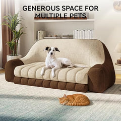 Pet & Human Friendly Low Sofa, 78” Comfy Floor Couch