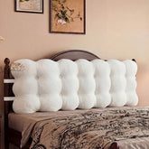 Upholstered Headboard Pillow with Straps Queen,White