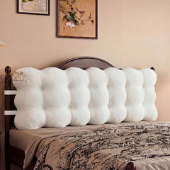 Upholstered Headboard Pillow with Straps Queen,White