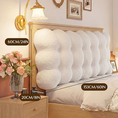 Upholstered Headboard Pillow with Straps Queen,White