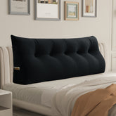 Large Bolster Triangular Backrest Reading Pillow Velvet —Black