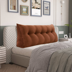 Triangular Reading Pillow Large Bolster Headboard Corduroy-Coffee
