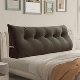 Großes, dreieckiges Rückenlehnen-Lesekissen aus Samt – Kaffee