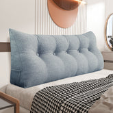 Large Bolster Triangular Backrest Reading Pillow Linen—Gray