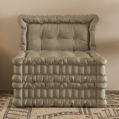 Convertible Lazy Sofa,Velvet-Taupe