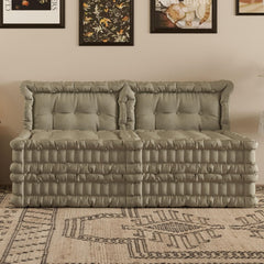 Convertible Lazy Sofa,Velvet-Taupe
