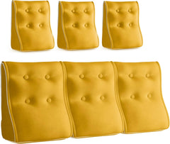 Kombinierbares ergonomisches Bettkissen Velvet-Gelb