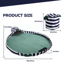 Daneey 3-in-1 Adventure-Ready Toy Bin & Play Mat