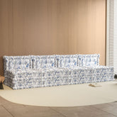 3-in-1-Schlafsofa aus weißem Samt