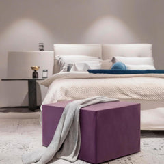 Daneey Großer, mit Schaumstoff gefüllter Lavendel-Pouf-Ottomane – Serie A-Lila, 3-teilig