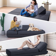 Vielseitiges, klappbares Schlafsofa, Marineblau