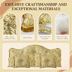 Luxuriöses Vintage-Kopfteilkissen-Set, 5 Stück