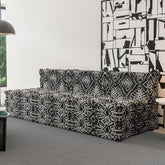 3-in-1-Schlafsofa aus Samt mit geometrischen Linien