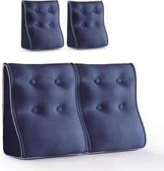 Kombinierbares ergonomisches Bettkissen Leinen-Blau