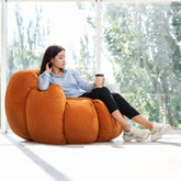 Plush Velvet Pumpkin Bean Bag Chair