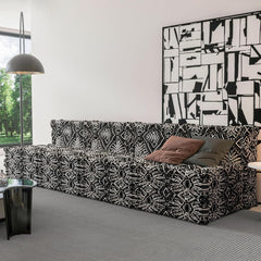 Geometric Lines Chic Modular Velvet Floor Sofa