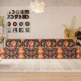 3-in-1-Schlafsofa aus Samt mit Retro-Blumenmuster