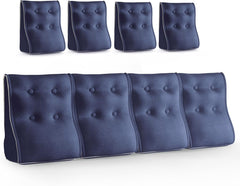 Kombinierbares ergonomisches Bettkissen Leinen-Blau
