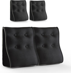 Kombinierbares ergonomisches Bettkissen Leinen-Schwarz