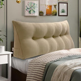 Triangular Headboard Pillow with Removable 85% Linen 15% Cotton Blend Cover——Taupe