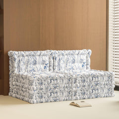 White Chic Modular Velvet Floor Sofa