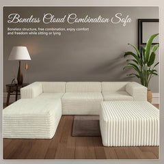 106" Boneless Cloud Sectional Sofa Couch, keine Montage erforderlich