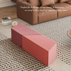 Daneey Großer, mit Schaumstoff gefüllter Lavendel-Pouf-Ottomane – C-Pink-Serie, 3-teilig