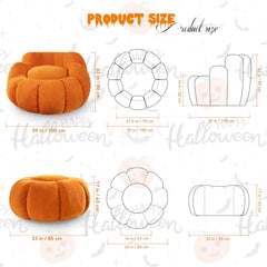 Velvet Pumpkin-Shaped Ottoman Pouf