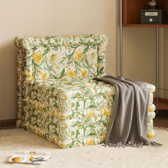 3-in-1-Schlafsofa aus Samt mit gelben Blumen