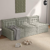 Convertible Lazy Sofa,Velvet-Light Gray