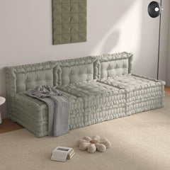 Convertible Lazy Sofa,Velvet-Light Gray